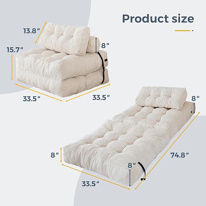 Folding 2 in 1 Sofa Bed Lounger